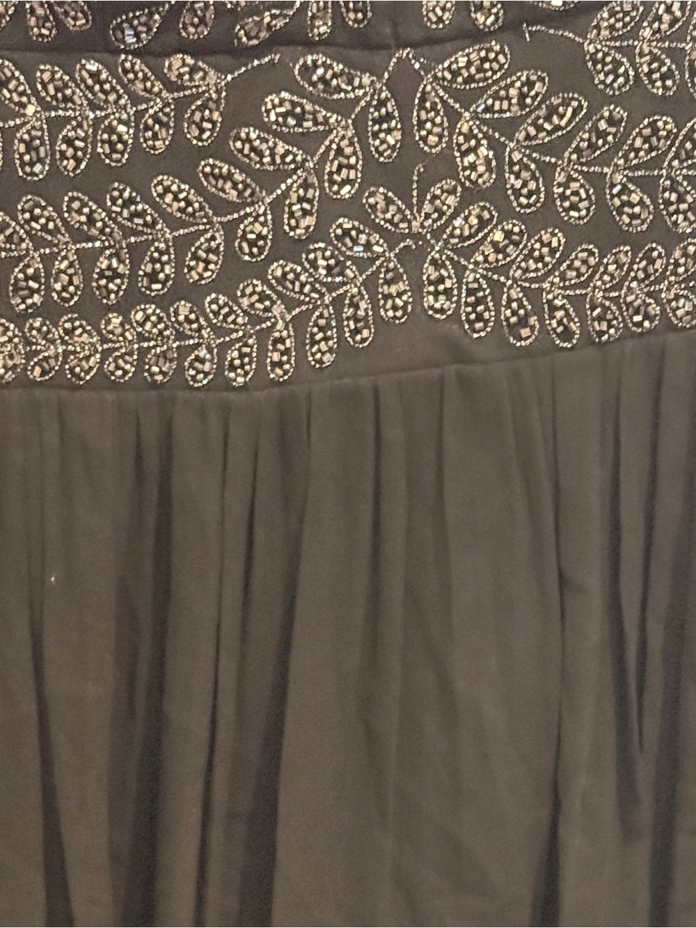 Adrianna Papell Silk Black Beaded Spaghetti-Strap Mini Dress - Picture 4 of 9